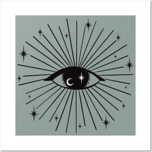 Magic Evil Eye (black version) Posters and Art